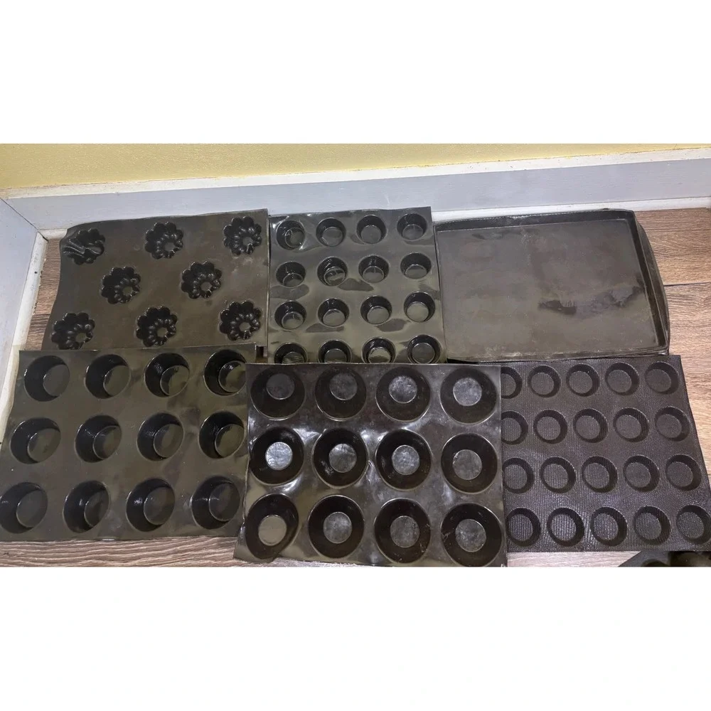 Demarle Flexipan Silicone Baking Molds Set 9pc France Professional Pastry Black